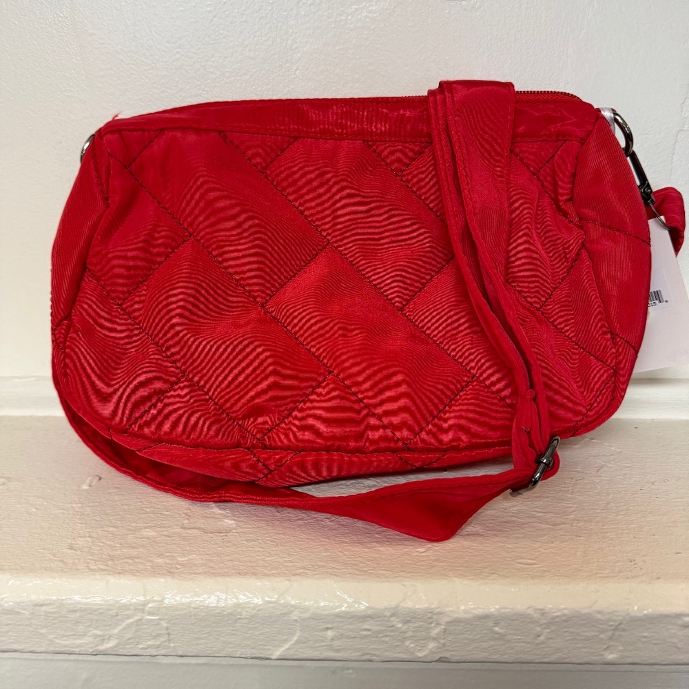 Red Quilted Crossbody Handbag